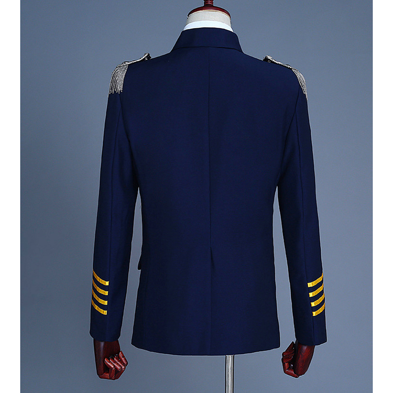 Men's Captain Costume Navy / White / Black Pilot Uniform Set - Image 5
