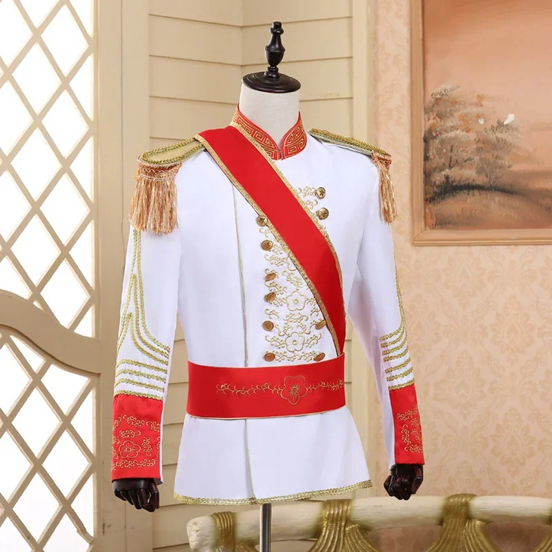royal prince guard william wedding costume men jacket coat halloween uniform epaulet carnival outfit blazer suits