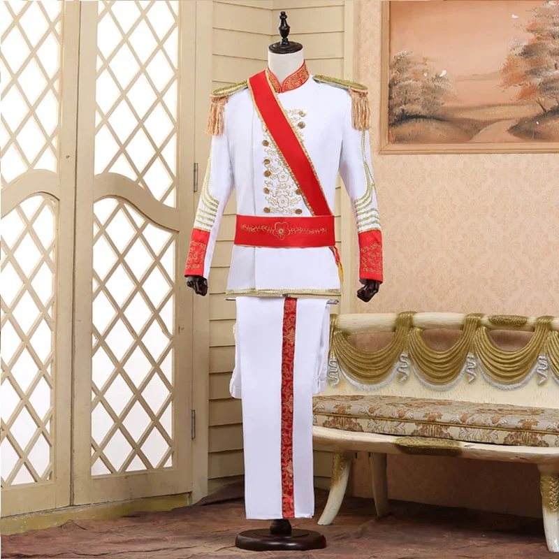 royal prince guard william wedding costume men jacket coat halloween uniform epaulet carnival outfit blazer suits