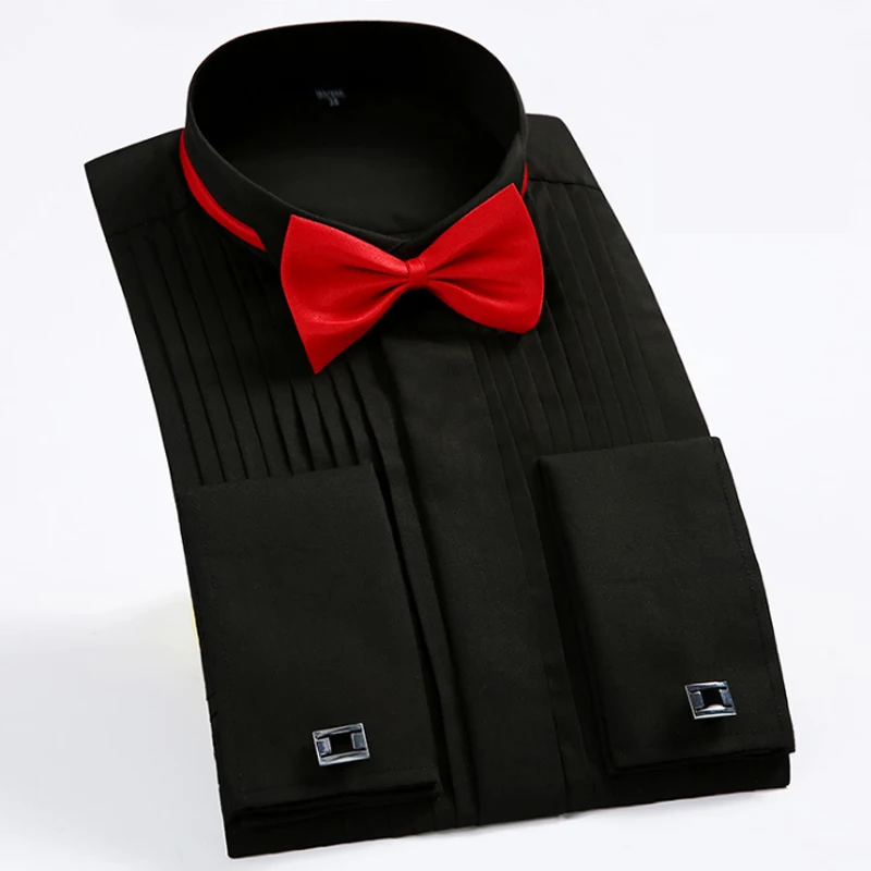 Classic Wingtip Tuxedo Shirt with Bow Tie & Cufflinks - Image 4