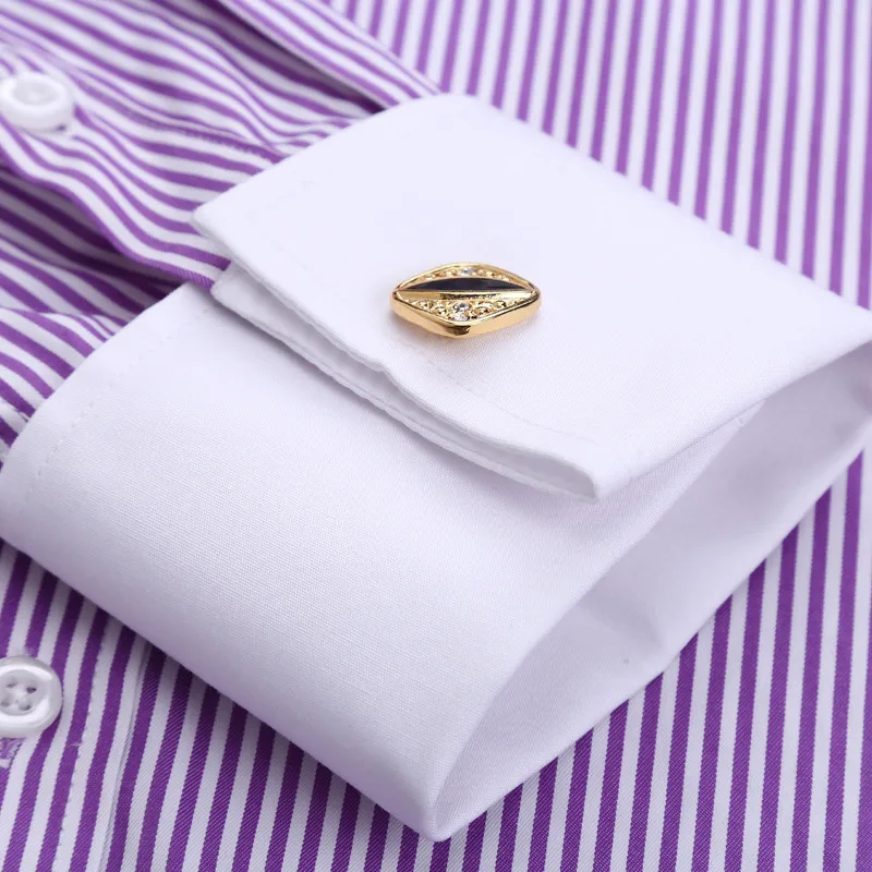 Classic French Cuff Men's Dress Shirt - Long Sleeve Formal Shirt with Cufflinks - Image 6