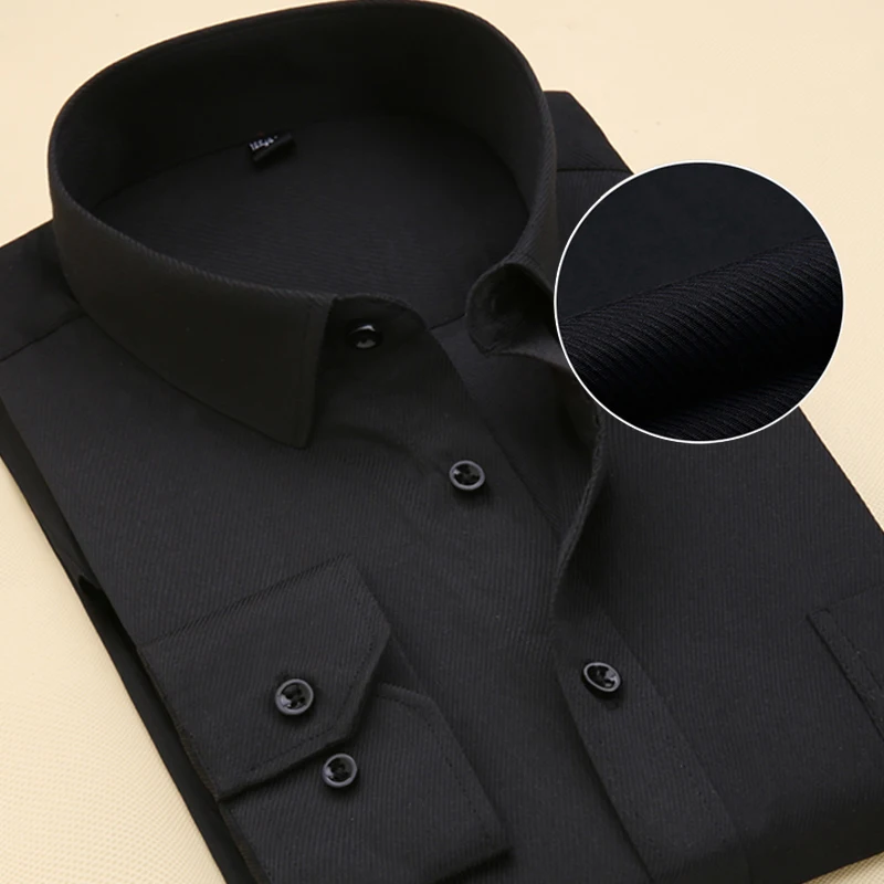 Plus Size Long Sleeve Men Dress Shirt Fashion Male Business Formal Wear Office Working White Shirts 45 46 47 48 Large Clothing - Image 4